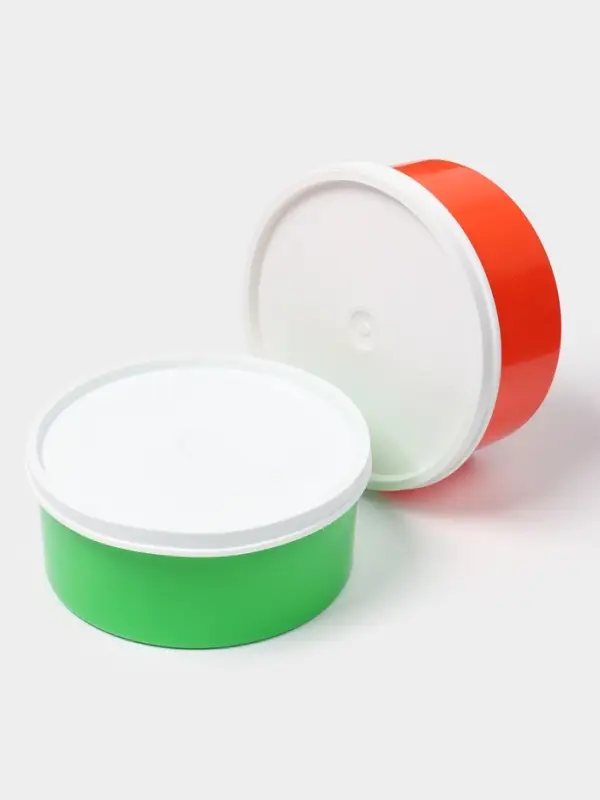 Контейнер пищевой ПластоС, 450 мл, с герметичной крышкой, d=13 см, h=6 см, пластик, МИКС Контейнер пищевой ПластоС, 450 мл, с герметичной крышкой, d=13 см, h=6 см, пластик, МИКС