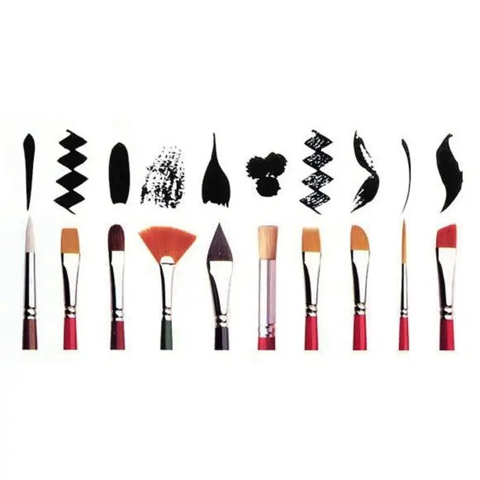 Кисть для рисования, щетина, № 3, плоская, деревянная ручка, международный размер