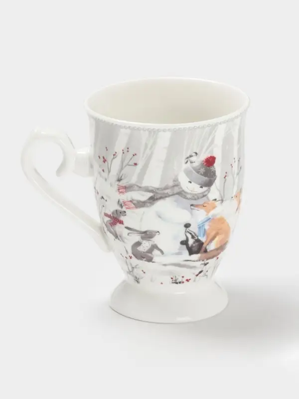Кружка новогодняя «Снежные забавы», 300 мл, керамика, подарочная упаковка, белая