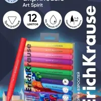 Маркеры акриловые 12 цветов, ErichKrause, Art Spirit с наконечником кисть