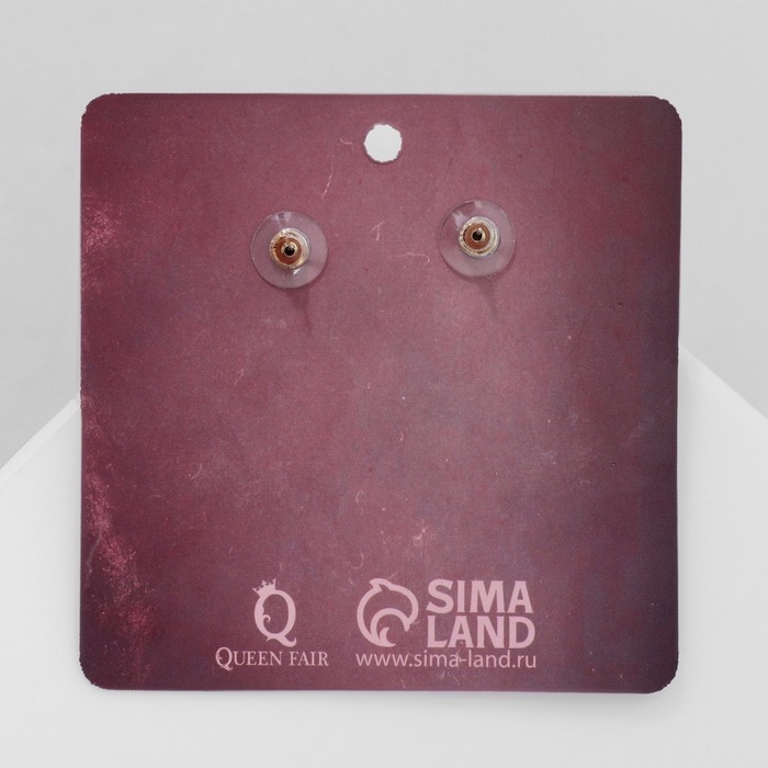 Серьги с эмалью «Мишка» и сердце, романтика, цвет бело-розовый в золоте Серьги с эмалью «Мишка» и сердце, романтика, цвет бело-розовый в золоте