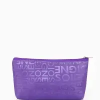 Косметичка - пенал на молнии, маленькая, с буквами, фиолетовая