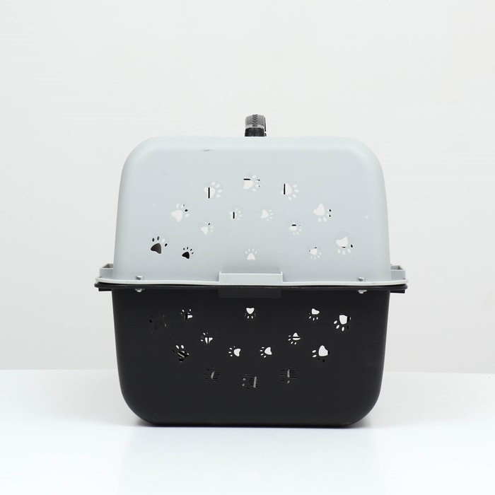 Переноска для животных пластиковая с металлической дверью 47 х 30 х 35 см, вес до 12 кг, серая  9347 Переноска для животных пластиковая с металлической дверью 47 х 30 х 35 см, вес до 12 кг, серая  9347