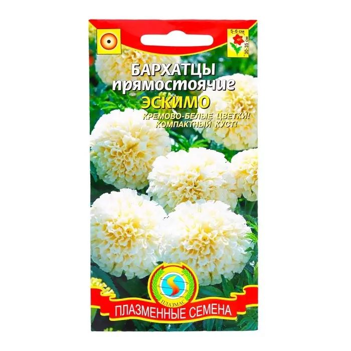Семена Бархатцы низкорослые  Семена Бархатцы низкорослые "Эскимо", 10 шт