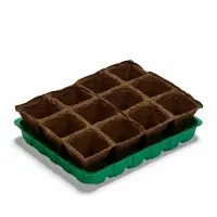 Набор для рассады: торфяная кассета, 12 ячеек по 50 мл, поддон _ × _ см, зелёный Набор для рассады: торфяная кассета, 12 ячеек по 50 мл, поддон _ × _ см, зелёный