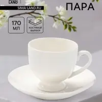 Кофейная пара Magisto English tea party, 170 мл, фарфор, белая