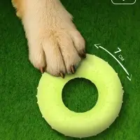 Жевательная игрушка для собак &laquo;Пончик&raquo;, 7 см, жёлтая