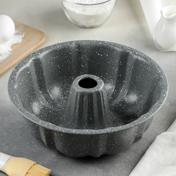 Форма для выпечки «Элин Мрамор. Немецкий кекс», d=24,5 см, антипригарное покрытие, цвет серый Форма для выпечки «Элин Мрамор. Немецкий кекс», d=24,5 см, антипригарное покрытие, цвет серый