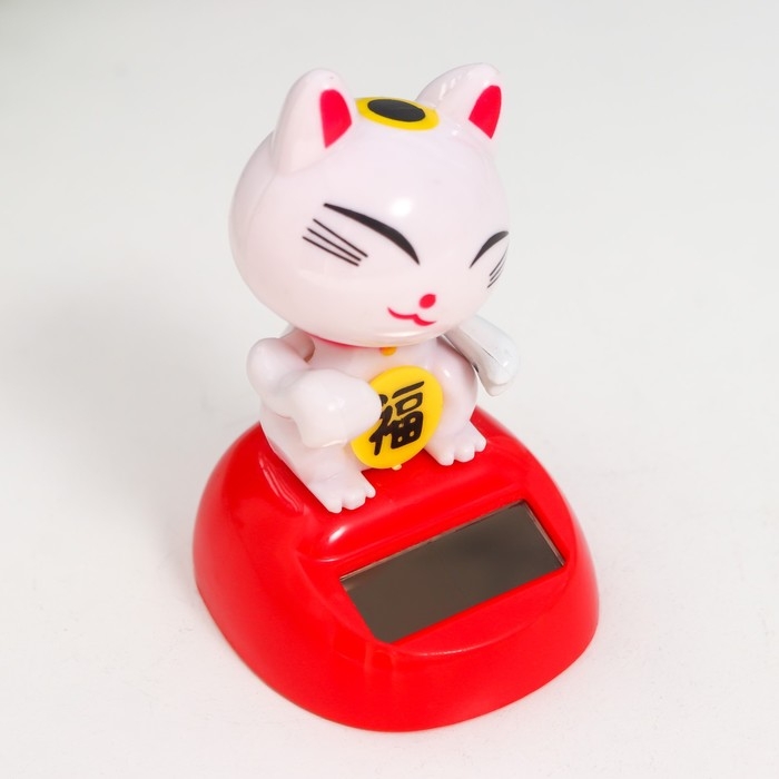 Маятник пластик от солнечной батареи Маятник пластик от солнечной батареи "Кот Манэки-нэко счастливый" МИКС 8,5х5х6 см