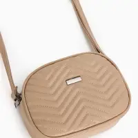 Сумка женская кросс-боди на молнии, 19&times;7&times;15 см, бежевая