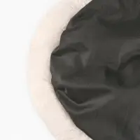 Лежанка для собак и кошек, длинный мех, 80&times;80&times;25 см, молочная