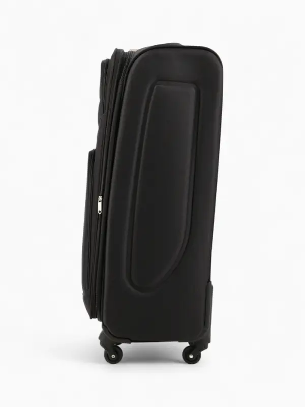 Чемодан на колёсах Royalbag большой 104 л (L), на молнии, с увеличением, кодовый замок, 4 колеса, чёрный