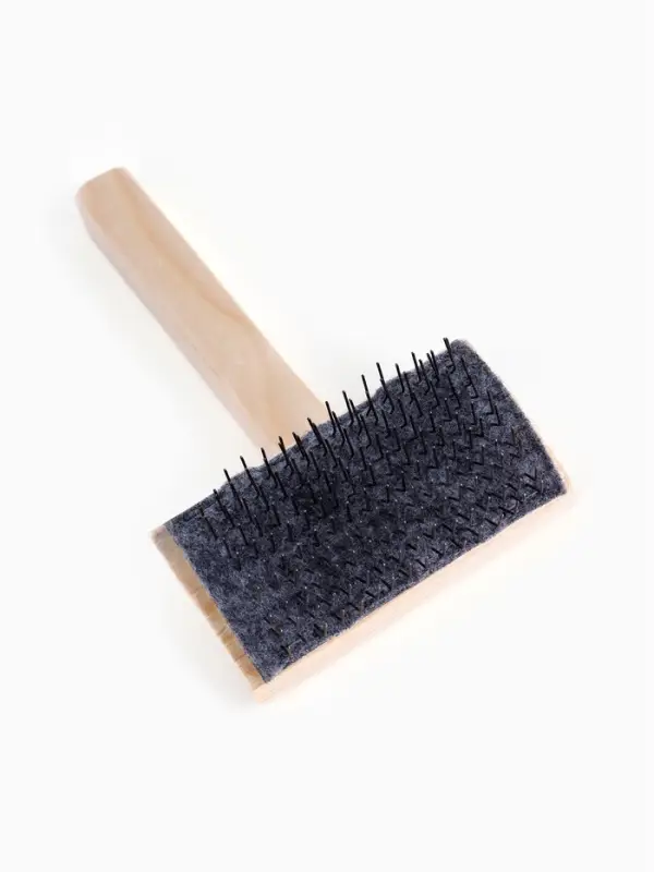 Щетка - пуходёрка ZOONIK &laquo;Кавказец&raquo;, 100&times;55 мм, полукруглая, дерево