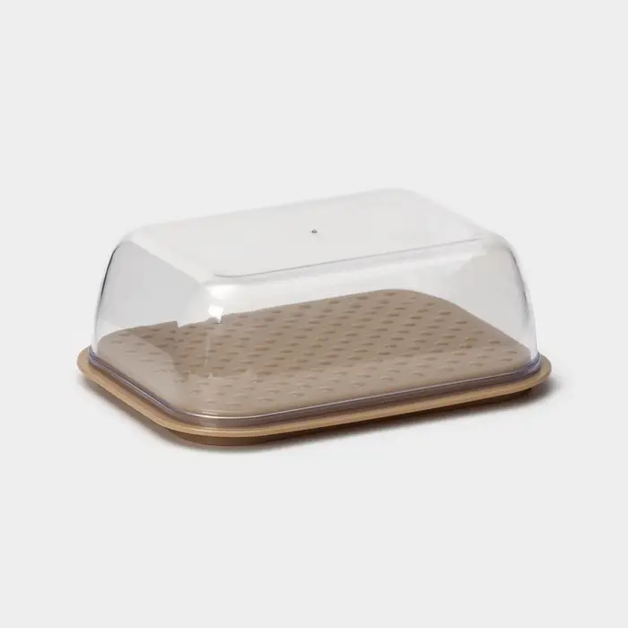 Маслёнка двухсторонняя STOCKHOLM, пластик, 14.5&times;11&times;5.5 см, шоколадная, мокко