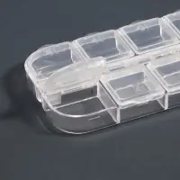 Органайзер для хранения мелочей, 12 ячеек, 13×5.3×1.3 см, прозрачный