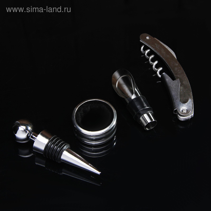 Набор для вина «Тоскана», 4 предмета: штопор, кольцо, пробка, каплеуловитель Набор для вина «Тоскана», 4 предмета: штопор, кольцо, пробка, каплеуловитель