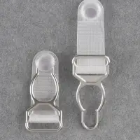 Застёжка для чулок, металлическая, 12 мм, 4 шт., прозрачная Застёжка для чулок, металлическая, 12 мм, 4 шт., прозрачная