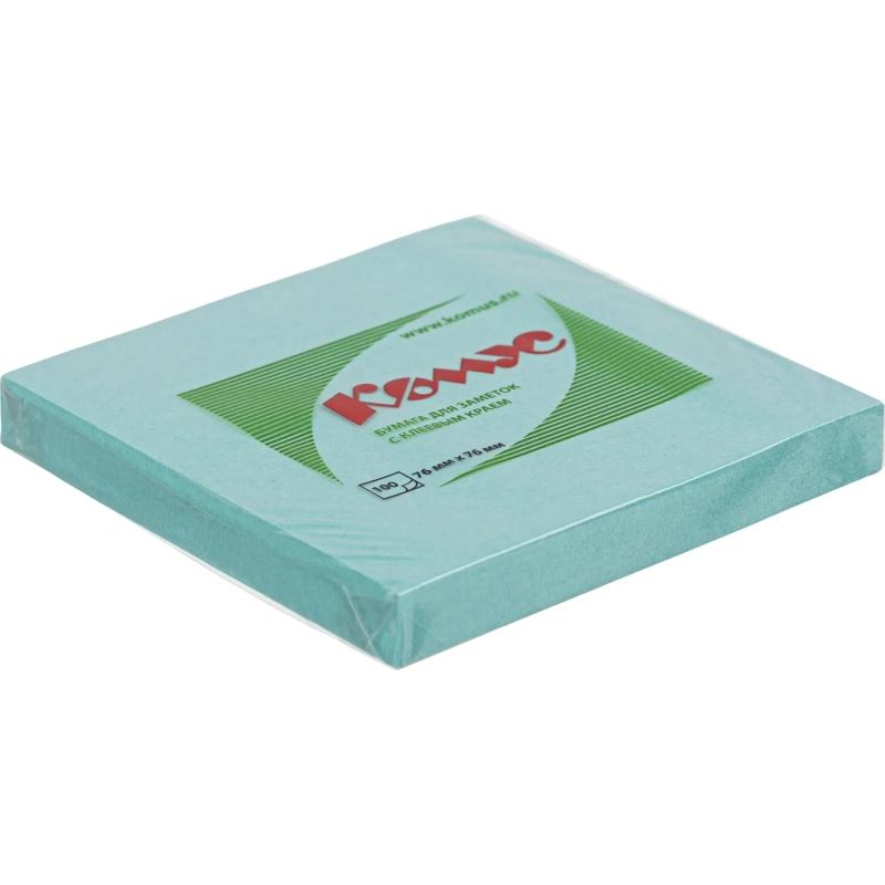 Стикеры КОМУС с клеев.краем 76х76 голубой 100л