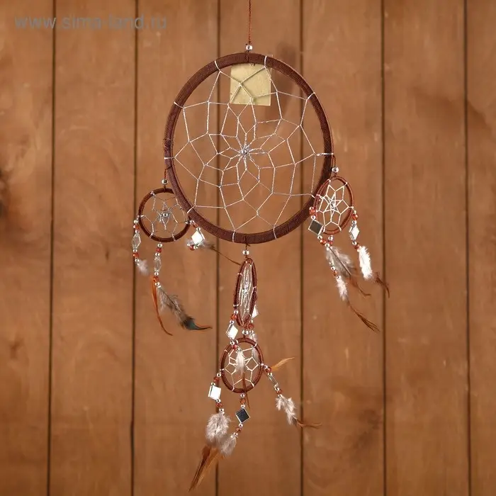 Ловец снов Ловец снов "Пять колец" коричневый 25х0,5х50 см