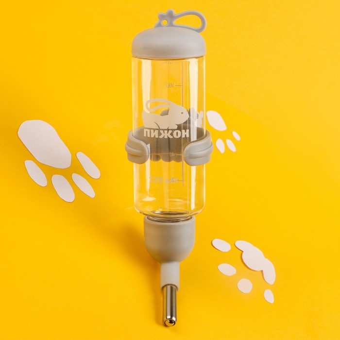 Поилка для грызунов  Поилка для грызунов "Пижон", 125 мл, серая