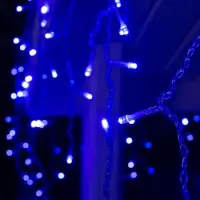 Гирлянда &laquo;Бахрома&raquo; 4&times;0.6 м, IP44, прозрачная нить, 180 LED, свечение синее, 8 режимов, 220 В