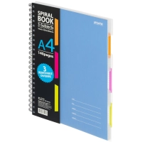 Бизнес-тетрадь 140л,кл,А4,SPIRAL BOOK Синий,евроспир,обл.пласт,раздел.84101