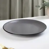 Тарелка Доляна &laquo;Ваниль&raquo;, d=27 см, керамика, серая