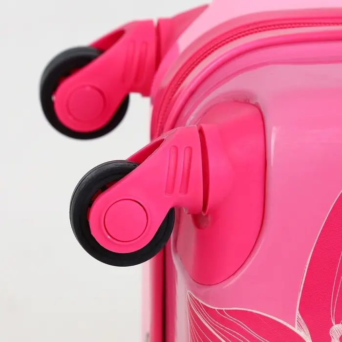 Чемодан детский на колёсах 29 л (XS), на молнии, розовый