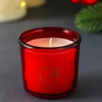 Свеча ароматическая новогодняя "Пряный апельсин" в стакане, 60 гр, Свеча ароматическая новогодняя "Пряный апельсин" в стакане, 60 гр,