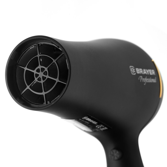 Фен BRAYER 3005BR , 2200 Вт, 2 cкорости, 3 температурных режима, концентратор, чёрный