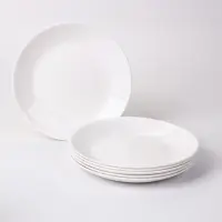 Тарелки десертные WhiteOpal, набор 6 шт., размер одной тарелки 18&times;18&times;2 см, стеклокерамика, белая
