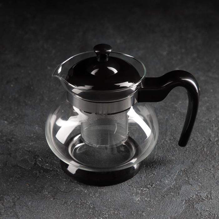 Чайник стеклянный заварочный «Мелодия», 750 мл, с металлическим ситом, цвет МИКС Чайник стеклянный заварочный «Мелодия», 750 мл, с металлическим ситом, цвет МИКС