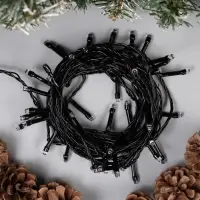 Гирлянда &laquo;Нить&raquo; 5 м, IP20, тёмная нить, 50 LED, свечение фиолетовое, 8 режимов, 220 В