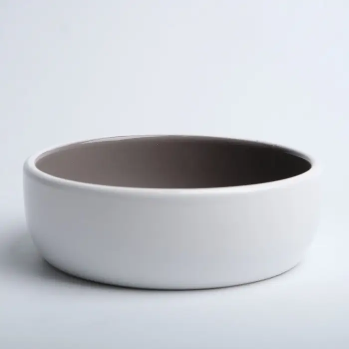 Миска &laquo;Рыбные кость&raquo;, 300 мл, 13.4&times;13.4&times;4 см, керамика, тёмно-бежевая, белая