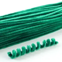 Синельная проволока 100 шт., 30&times;0.8 см, зелёная, лист