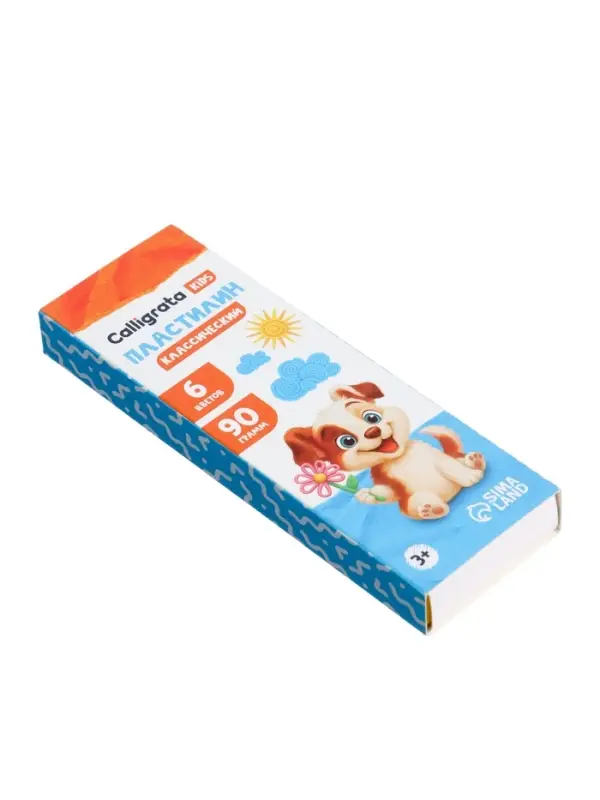 Пластилин Calligrata kids, 6 цветов, 90 г