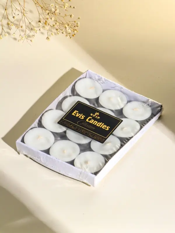 Набор чайных свечей 12 шт, d 37 мм, 15 гр, 3 часа горения Набор чайных свечей 12 шт, d 37 мм, 15 гр, 3 часа горения