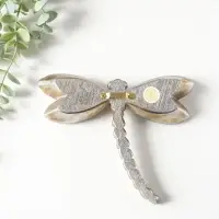 Панно настенное полистоун &laquo;Зеркальная стрекоза&raquo;, под серебро с позолотой 20&times;4&times;16.5 см