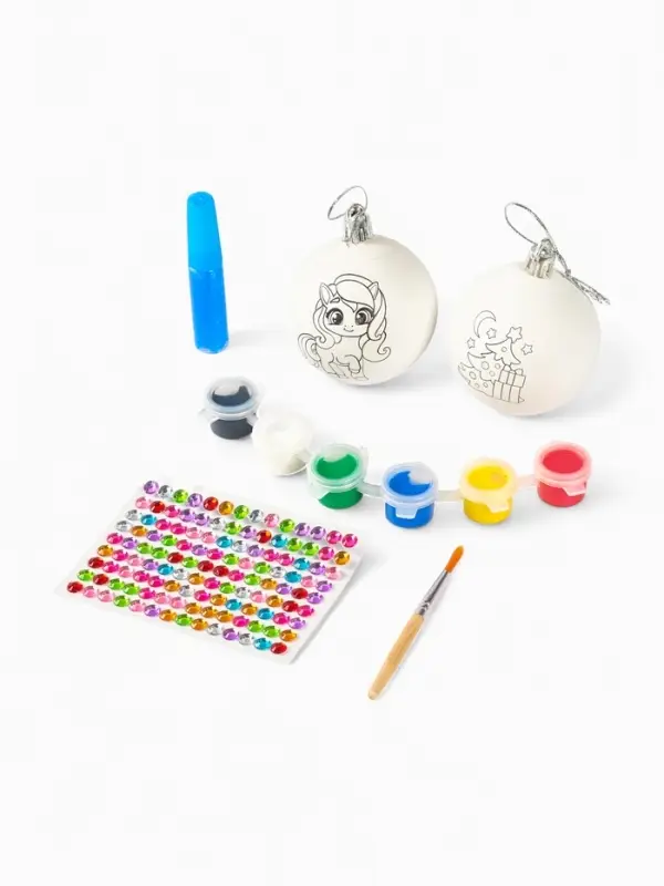 Набор для творчества «Елочные шары под раскраску »Волшебство« + краски, 2 шт. Набор для творчества «Елочные шары под раскраску »Волшебство« + краски, 2 шт.