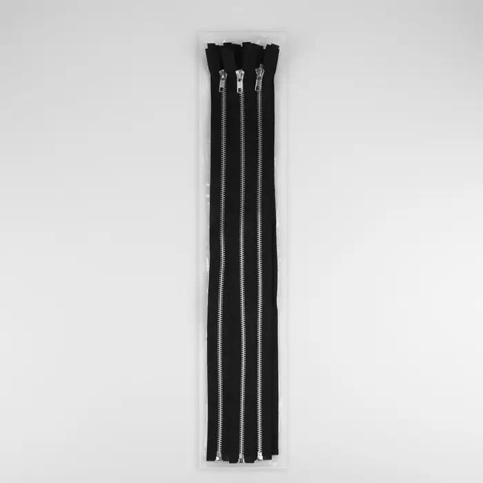 Молния металлическая, №5, разъёмная, замок автомат, 50 см, чёрная