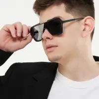 Очки солнцезащитные &laquo;OneSun. Маска&raquo;, uv 400, линза 4.5&times;5.8 см, чёрный