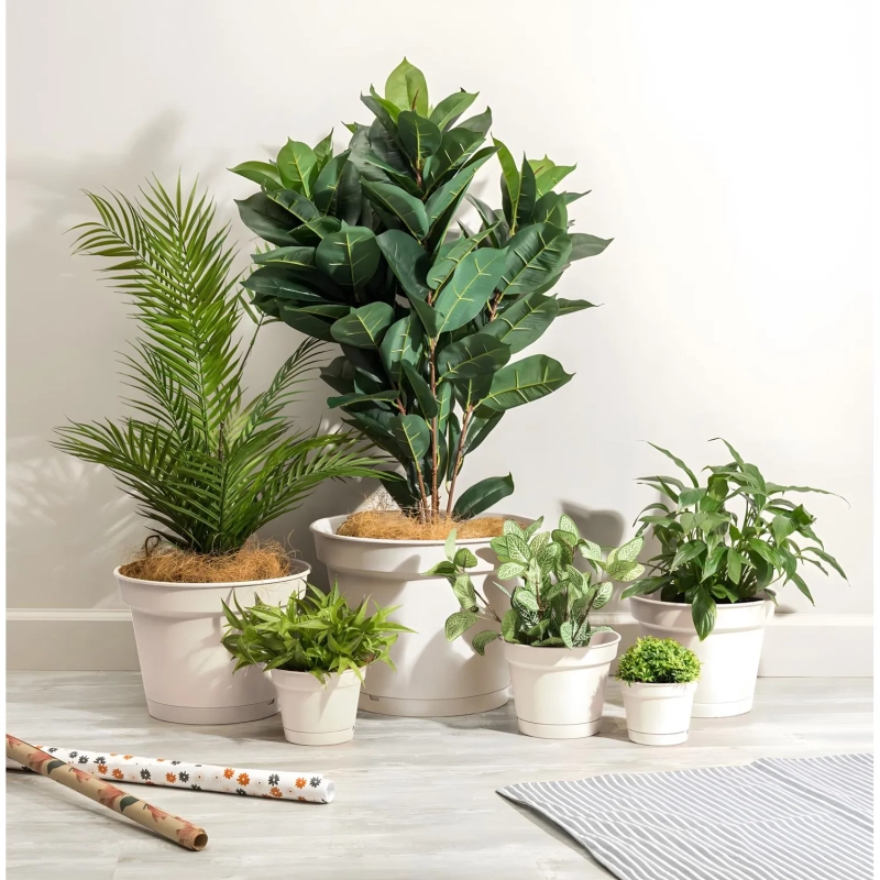 Горшок д/цветов Mint D185мм,2,3л с поддоном (светло-бежевый), 221612025