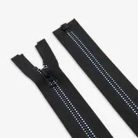 Молния &laquo;Трактор&raquo;, №5, разъёмная, замок автомат, 60 см, чёрная, белая, синяя