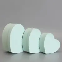 Набор подарочных коробок 3 в 1 сердца, пастельный голубой, 22&times;20&times;9; 18.5&times;17&times;7.5; 16&times;14&times;6 см
