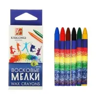 Мелки восковые, 6 цветов, &laquo;Луч&raquo;, круглые