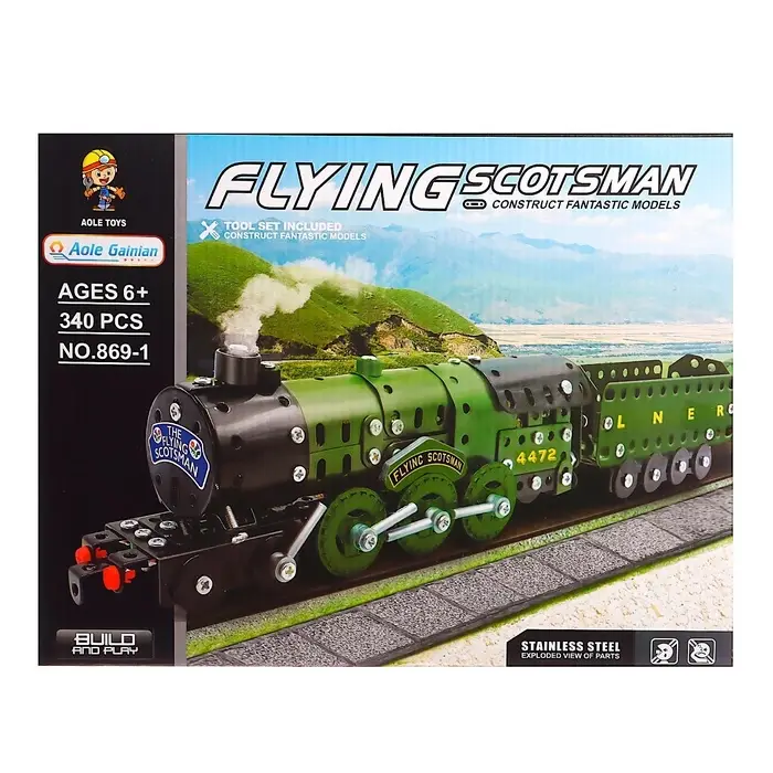 Конструктор металлический &laquo;Военный паровоз&raquo;, 340 детали