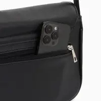 Сумка женская мессенджер TEXTURA на магните, 25&times;7.5&times;19 см, чёрный