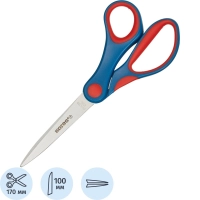 Ножницы Kores Softgrip 170 мм с пласт.прорезин.анатом.руч.цв.вассорт