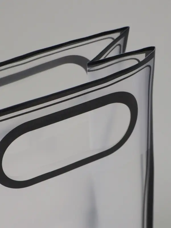 Пакет ПП с вырубной ручкой, прозрачный, 25&times;19&times;9 см, чёрный