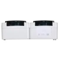 Розетка двойная наружная с заземление с крышкой   IP54 ГЕРМЕС PLUS (цвет крышки: дымчатый) IEK